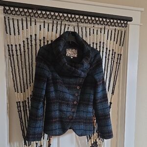 Retro Pink Martini Jacket with Cowl Neck